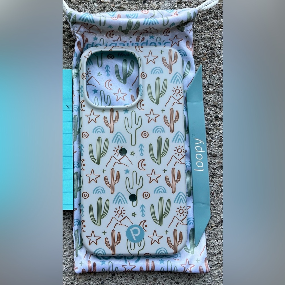 Loopy Case Cactus Design in Green and Brown